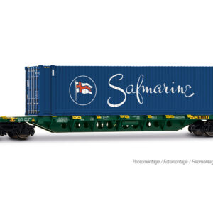 CEMAT Sgnss Containertragwagen  grün  mit 45' container Safmarine  Ep. VI
