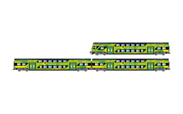 FS Trenitalia  3-teiliges Set Vivalto Personenwagen mit Steuerwagen new Regionale   Ep. VI