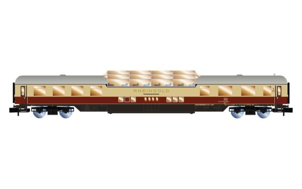 AKE  Rheingold-Set 1  1x Aussichtswagen ARDm + 1x Clubwagen WGmh + 1x Wagen Avmz  Ep. VI