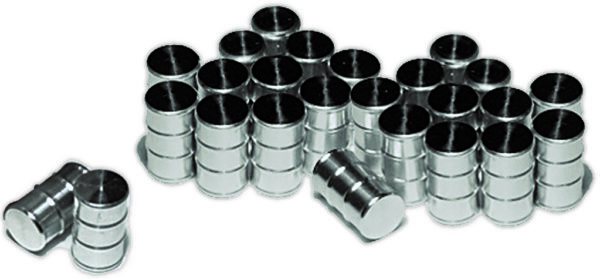 Ölfässer aus gedrehtem Aluminium Set 24