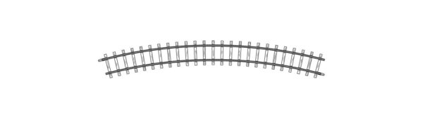 H0m gebogenes Gleis, R 376 mm, 30°, VPE 10 Stck.